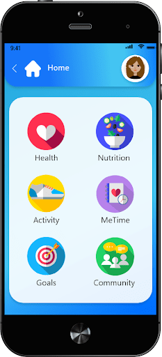 image of iPhone with NaimCare app home menu